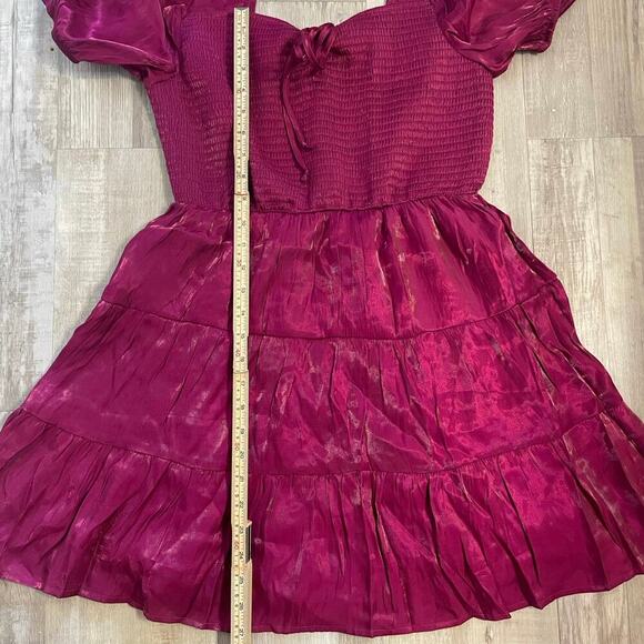 Heart & Heels fuchsia shocked mini dress with a sweetheart neckline size medium - Picture 9 of 16